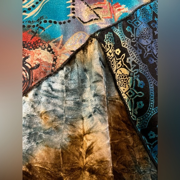 Caia 3/4 Sleeve Velvet Multicolor Y2K 2000’s 90’s  Mystical Top Blouse - Picture 7 of 10